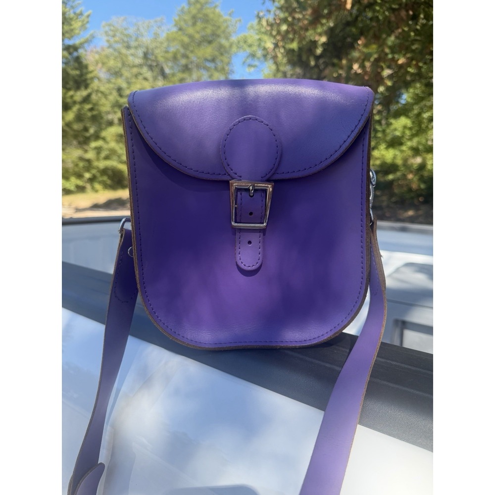 Brit-Stitch Purple leather British crossbody/satchel Bag early 2010's